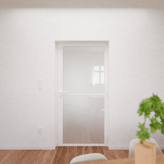 Lofttür LOFT1, Milchglas, Weiß