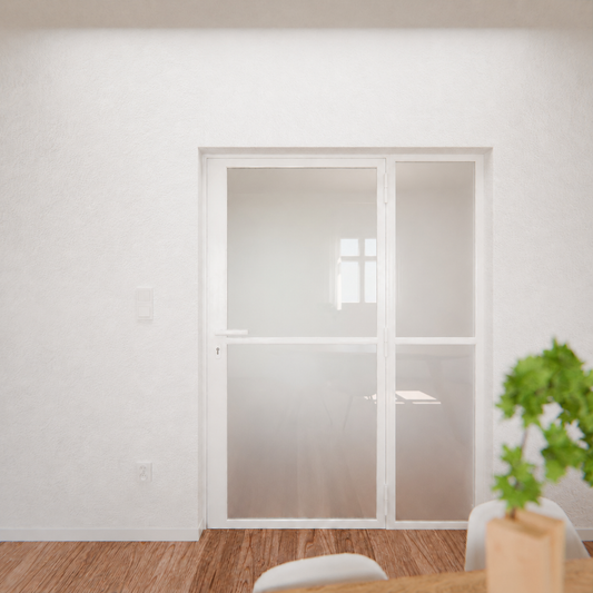 Lofttür LOFT1, Milchglas, Weiß