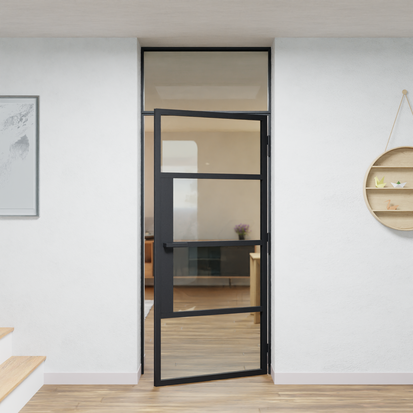 LoftTueren.shop - Loft Innentür LOFT5 mit Oberlicht - offen
