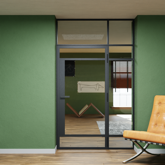 LoftTueren.shop - Lofttür LOFT7 mit Oberlicht und Seitenteil rechts