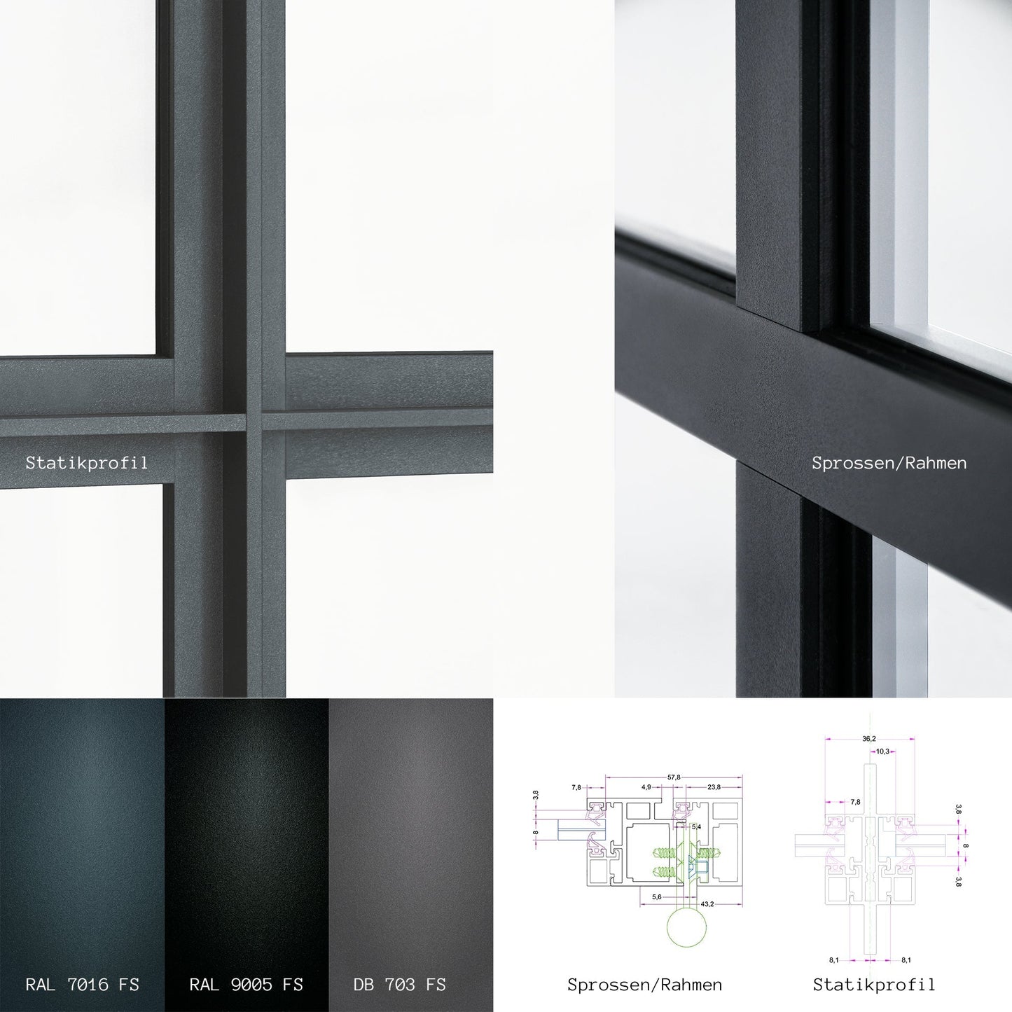 LoftTueren.shop - Sprossenprofil Lofttür