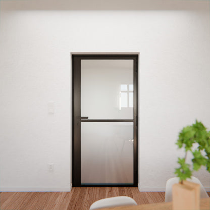 Lofttür LOFT1, Milchglas, Schwarz