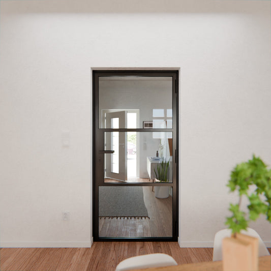 Lofttür LOFT3, Glas, Schwarz