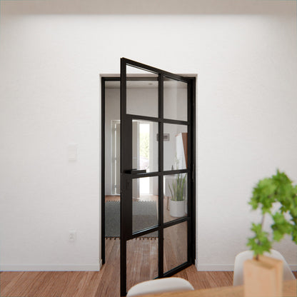 Lofttür LOFT6, Klarglas, Schwarz