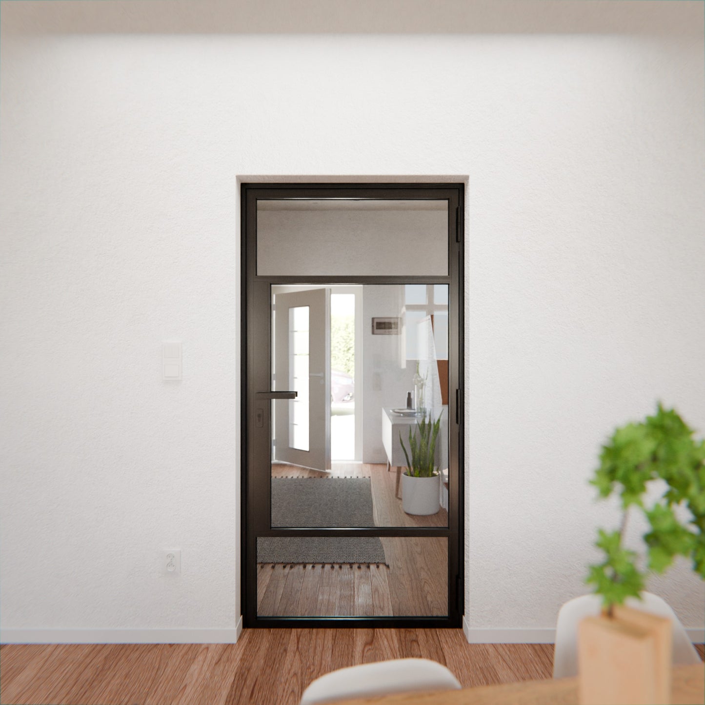 Lofttür LOFT7, Glas, Schwarz