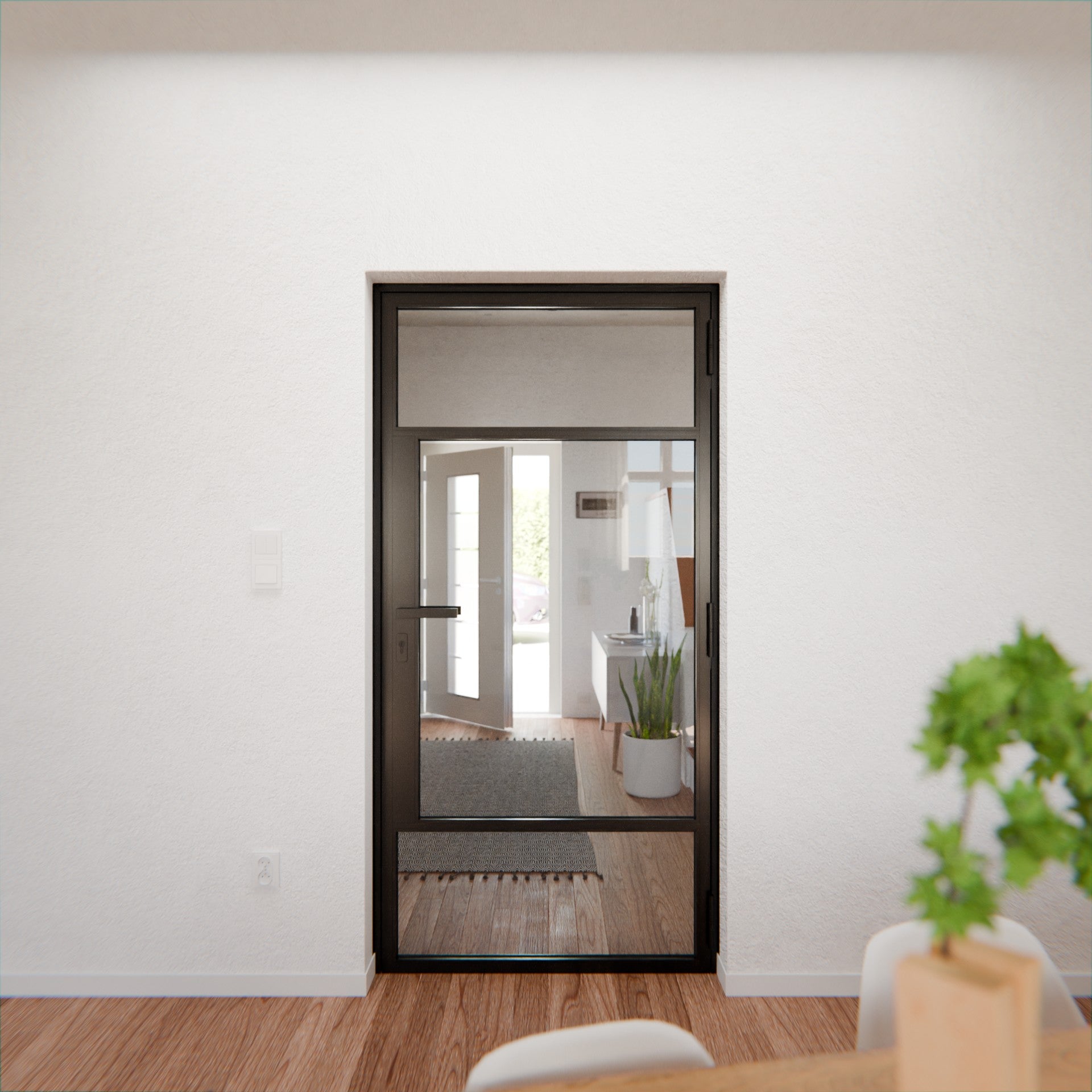 Lofttür LOFT7, Glas, Schwarz