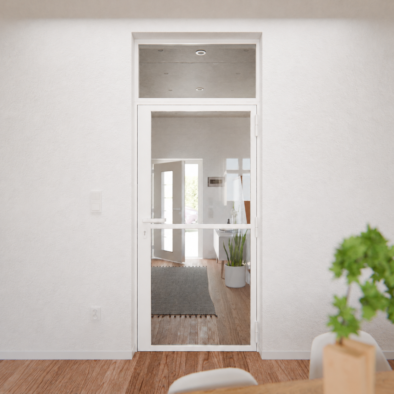 Lofttür LOFT1, Glas, Weiß