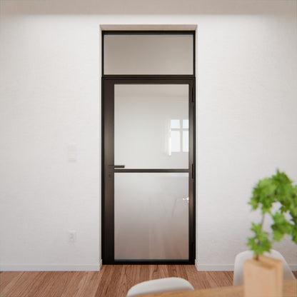 Lofttür LOFT1, Milchglas, Schwarz