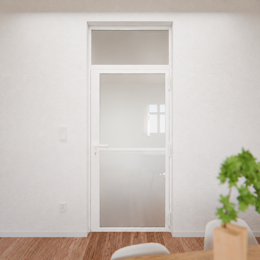 Lofttür LOFT1, Milchglas, Weiß