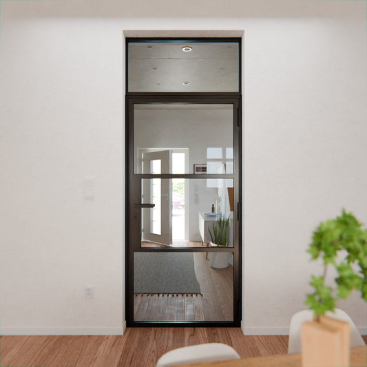 Lofttür LOFT3, Glas, Schwarz