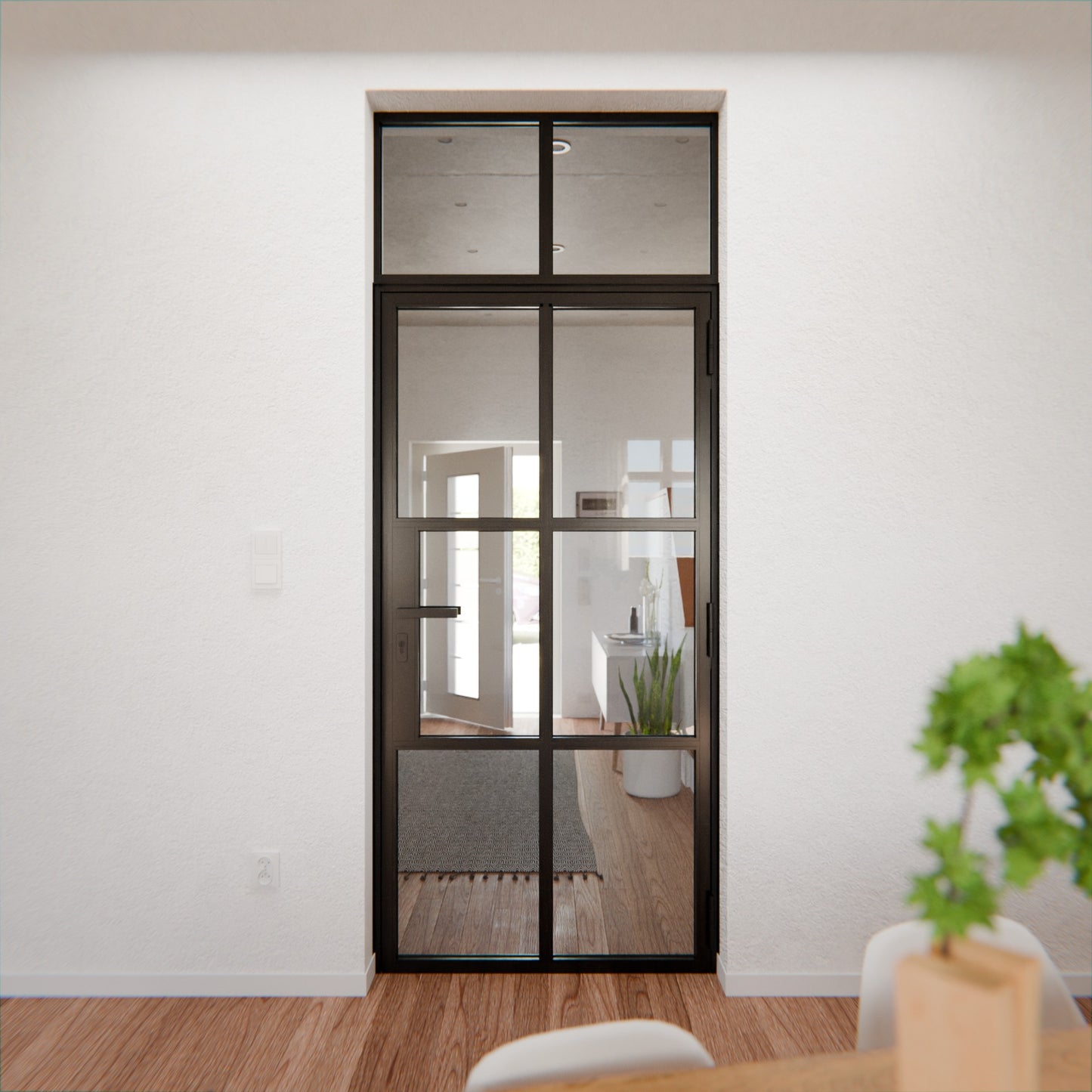 Lofttür LOFT4, Glas, Schwarz