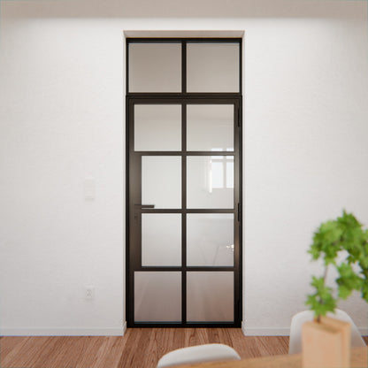 Lofttür LOFT6, Milchglas, Schwarz