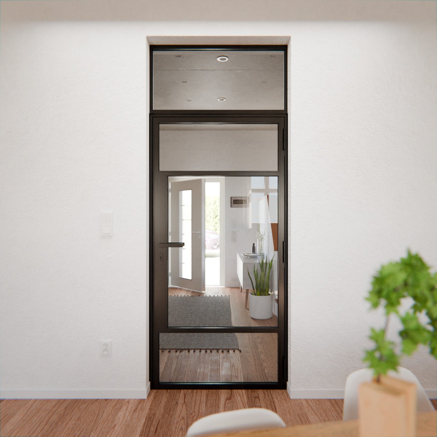 Lofttür LOFT7, Glas, Schwarz