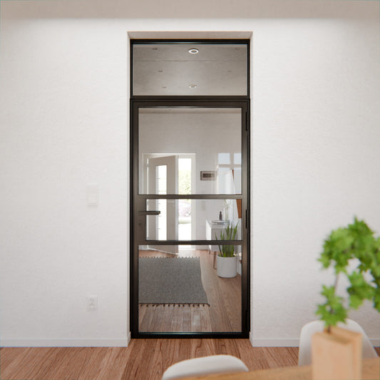 Lofttür LOFT9, Glas, Schwarz