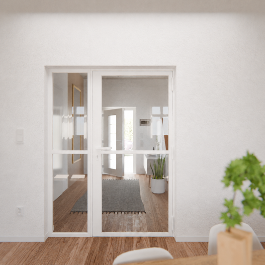 Lofttür LOFT1, Glas, Weiß