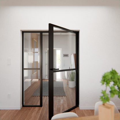 Lofttür LOFT1, Klarglas, Schwarz