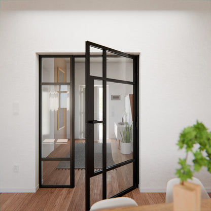 Lofttür LOFT10, Klarglas, Schwarz