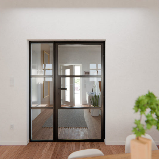 Lofttür LOFT3, Glas, Schwarz