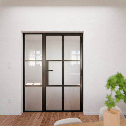 Lofttür LOFT4, Milchglas, Schwarz