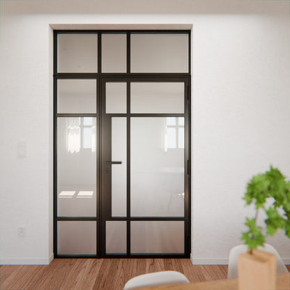 Lofttür LOFT10, Milchglas, Schwarz