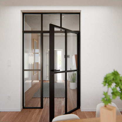 Lofttür LOFT2, Klarglas, Schwarz