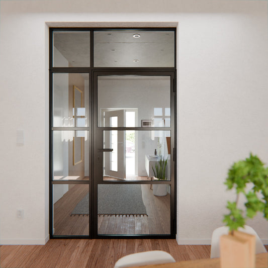 Lofttür LOFT3, Glas, Schwarz