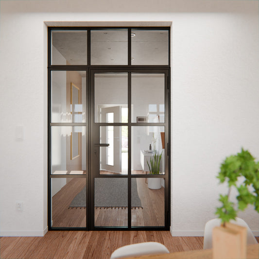 Lofttür LOFT4, Glas, Schwarz