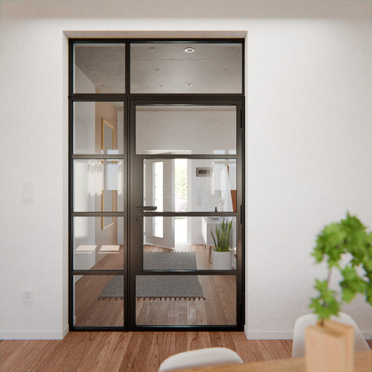 Lofttür LOFT5, Glas, Schwarz