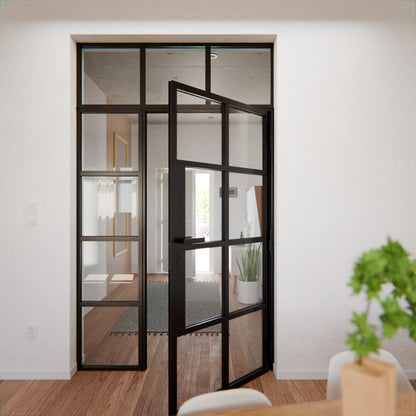 Lofttür LOFT6, Klarglas, Schwarz