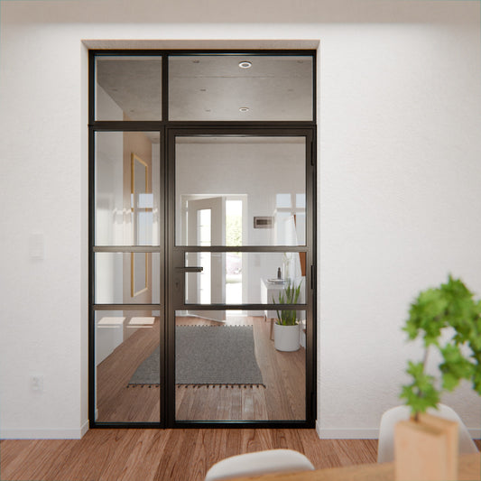 Lofttür LOFT9, Glas, Schwarz