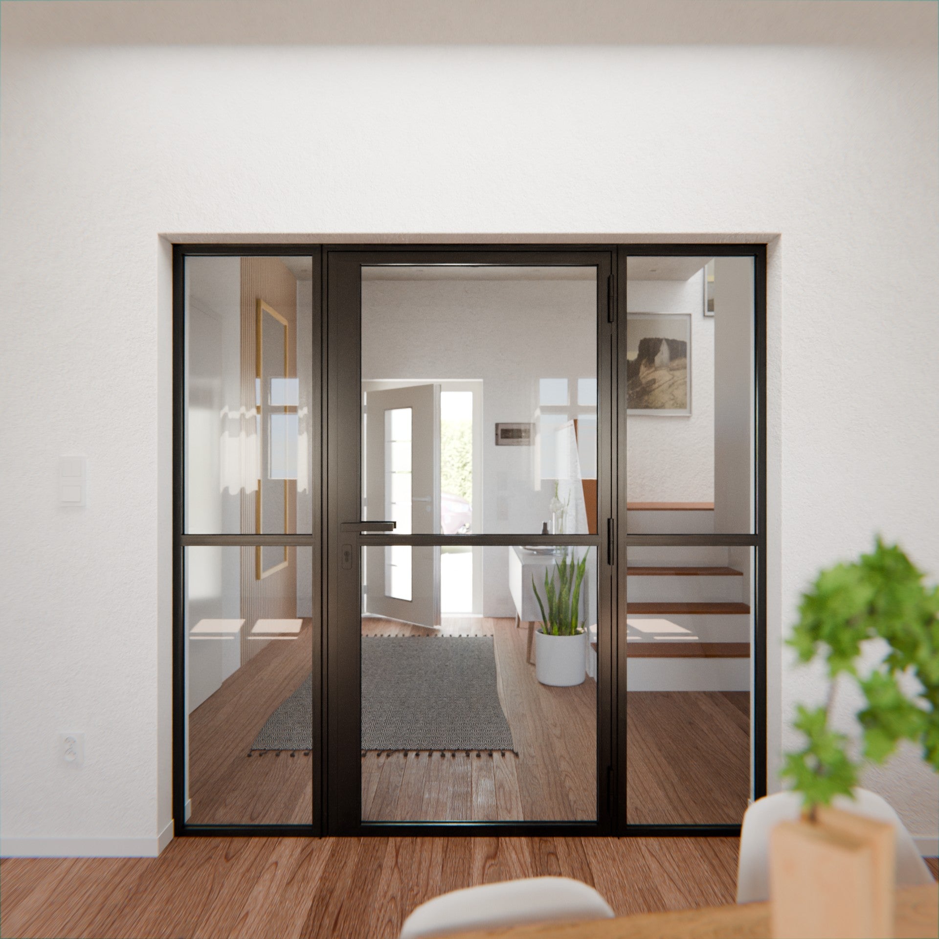 Lofttür LOFT1, Glas, Schwarz