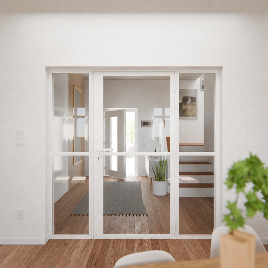 Lofttür LOFT1, Glas, Weiß