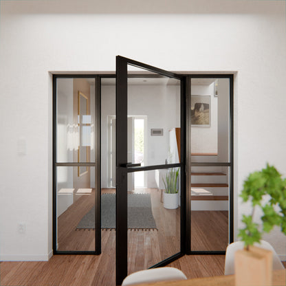 Lofttür LOFT1, Klarglas, Schwarz