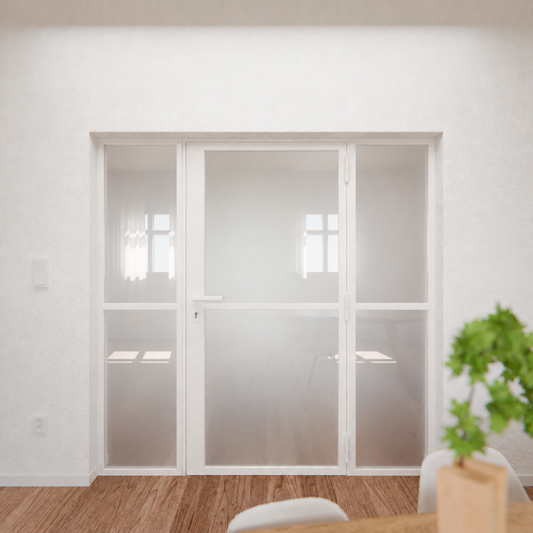 Lofttür LOFT1, Milchglas, Weiß