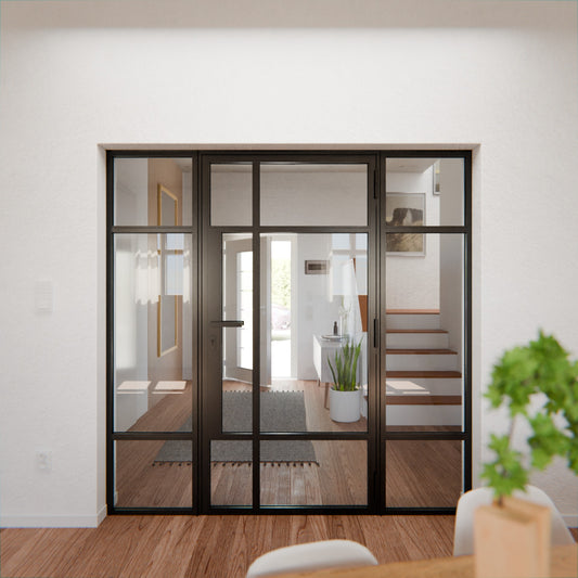 Lofttür LOFT10, Glas, Schwarz