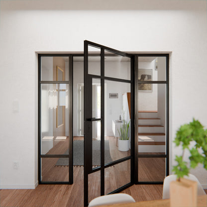 Lofttür LOFT10, Klarglas, Schwarz