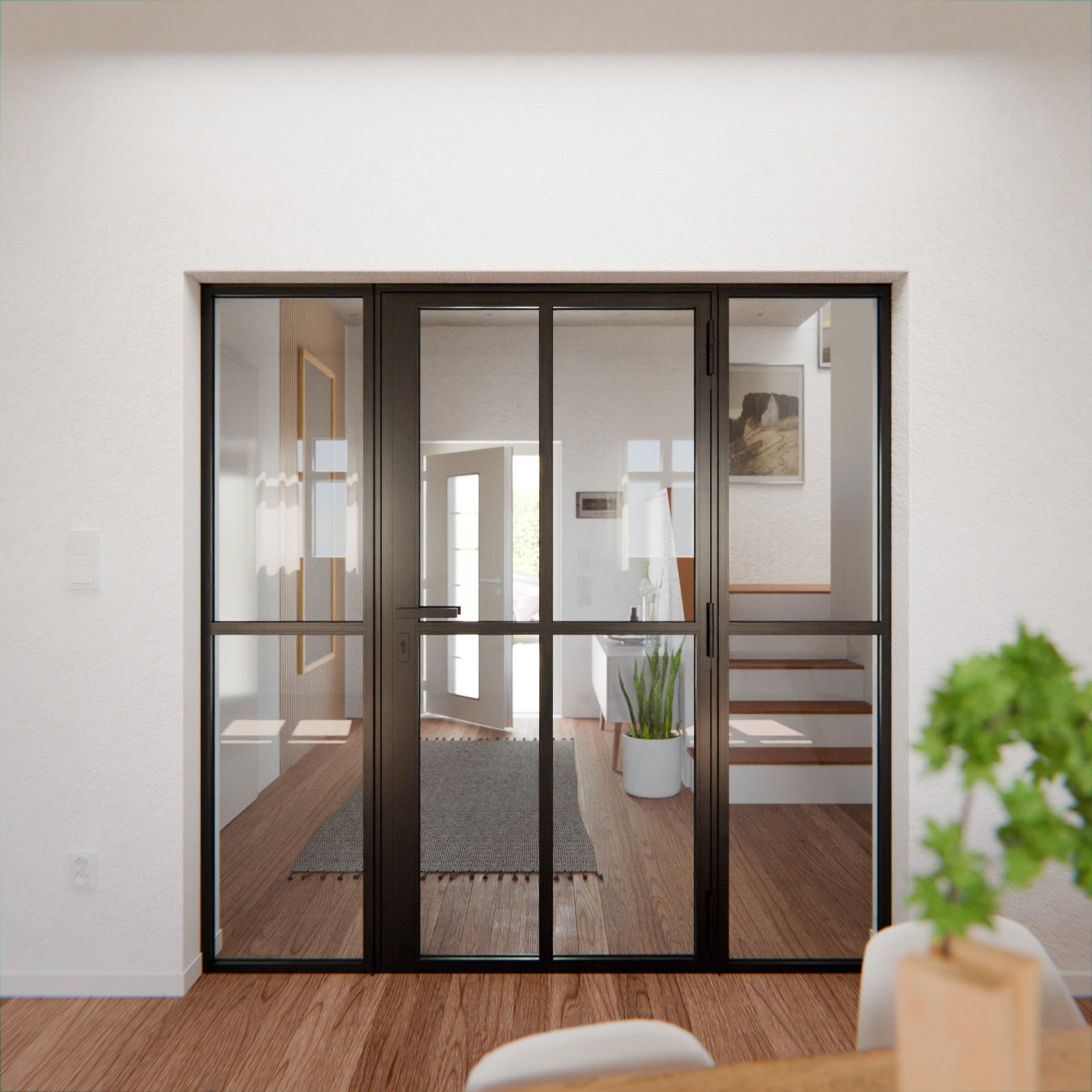 Lofttür LOFT2, Glas, Schwarz