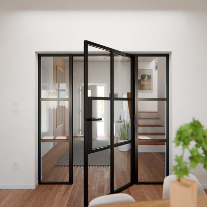 Lofttür LOFT4, Klarglas, Schwarz