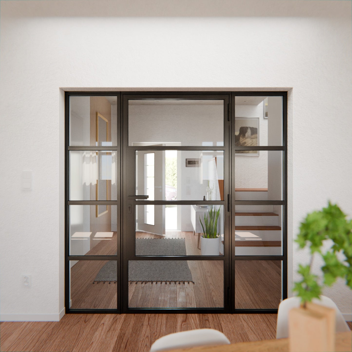 Lofttür LOFT5, Glas, Schwarz
