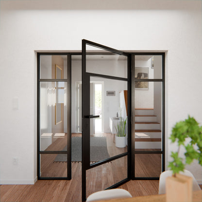 Lofttür LOFT7, Klarglas, Schwarz