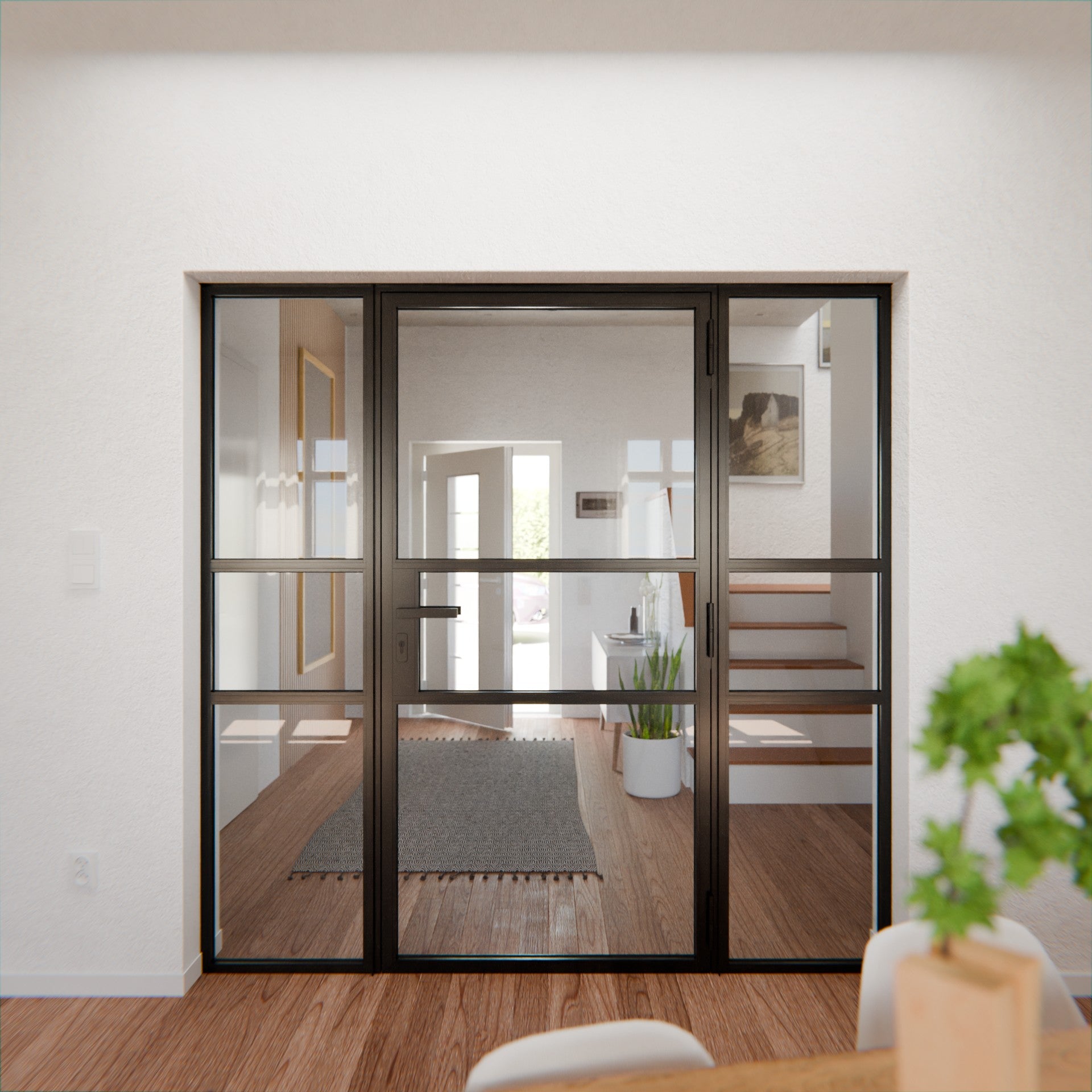 Lofttür LOFT9, Glas, Schwarz