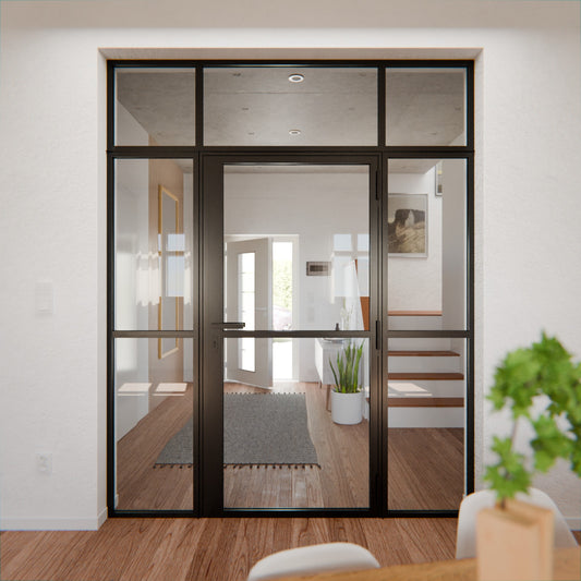 Lofttür LOFT1, Glas, Schwarz