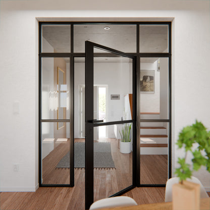 Lofttür LOFT1, Klarglas, Schwarz