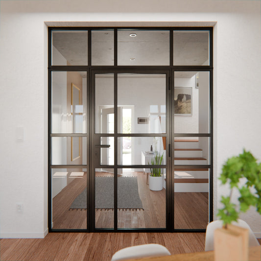 Lofttür LOFT10, Glas, Schwarz