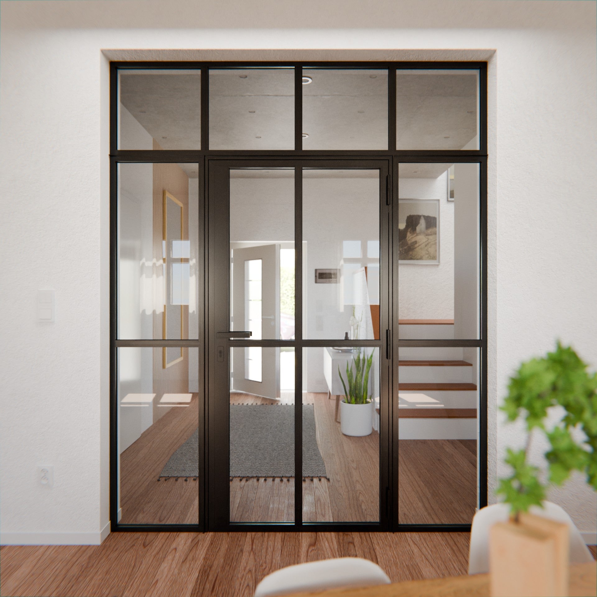 Lofttür LOFT2, Glas, Schwarz