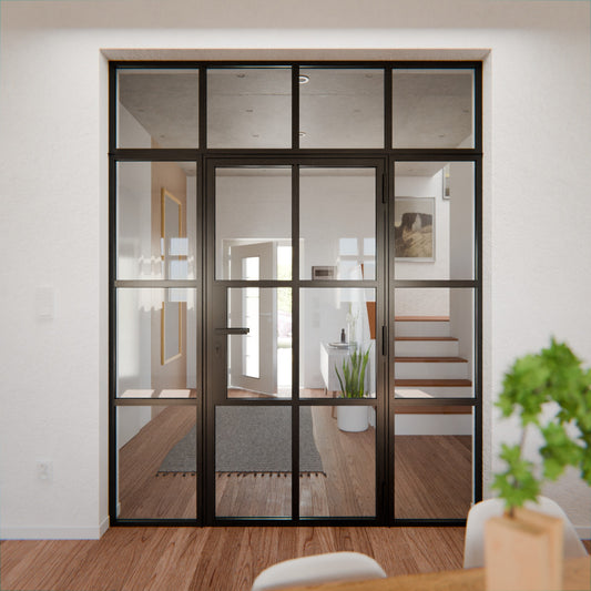 Lofttür LOFT4, Glas, Schwarz