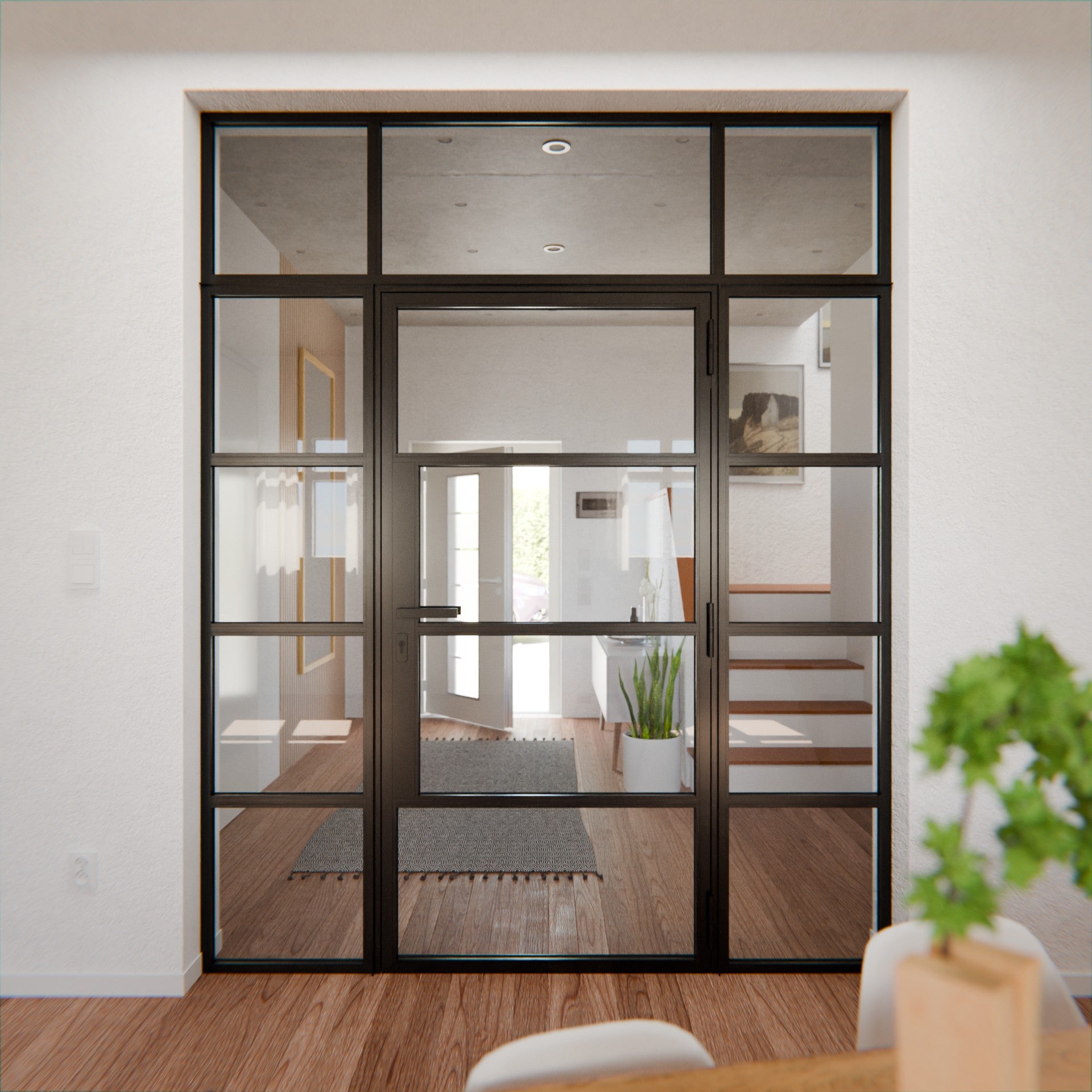 Lofttür LOFT5, Glas, Schwarz