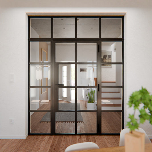 Lofttür LOFT6, Glas, Schwarz