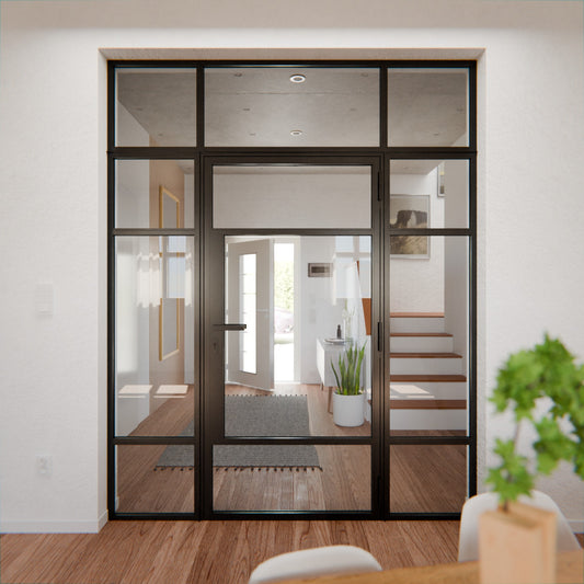 Lofttür LOFT7, Glas, Schwarz