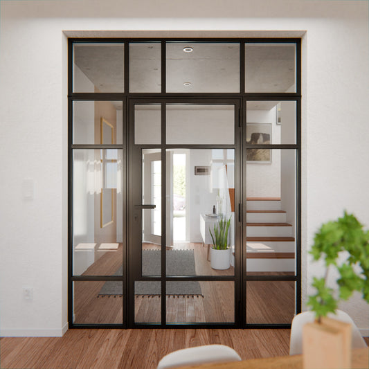 Lofttür LOFT8, Glas, Schwarz